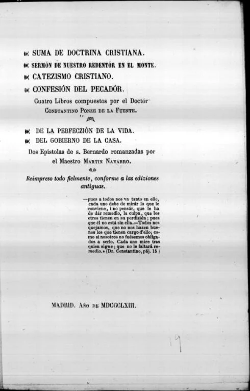 Portada de Doctrina cristiana