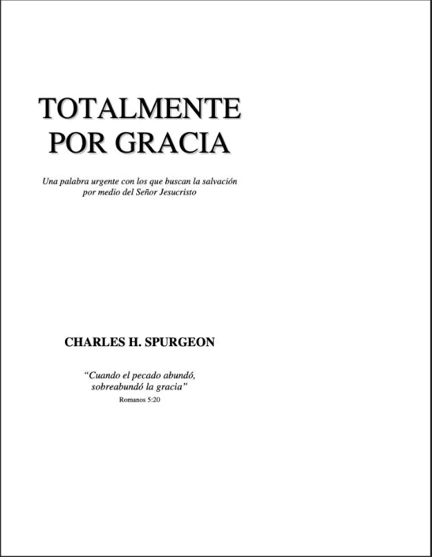 Portada de Totalmente por gracia